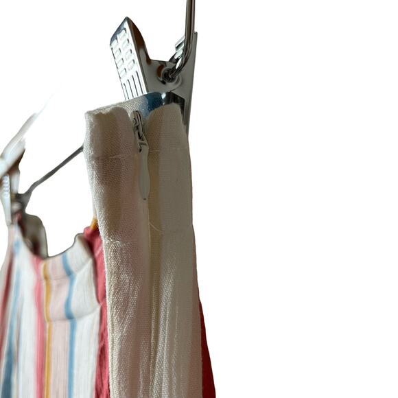 Sadie & Sage Summer Beach Resort Striped Wide Leg Pants Coral Blue Size Large - Picture 5 of 8